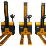 Forklift palletless handling walkies with RollerForks legs.