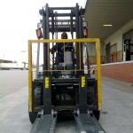 Forklift palletless handling attachment, RollerForks for handling DELL computers at Schenker Logistics