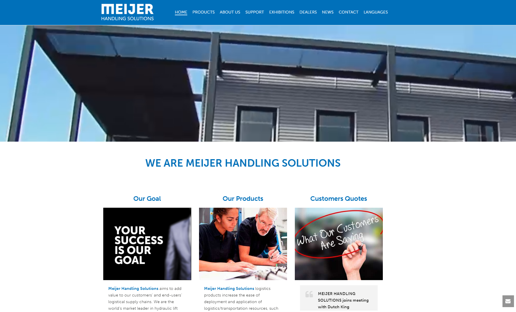 Meijer-Handling-Solutions producer of the extenadble forklift fork so-called KOOI-ReachForks